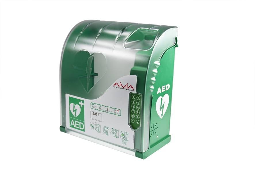 Aivia 210 Outdoor Heated &amp; Locked Cabinet with alarm (Fits all ZOLL / Powerheart AEDs) incl.24v DC Power Supply Adaptor