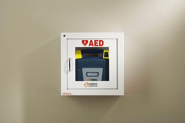 Surface Mount Wall Cabinet with alarm, security enabled (Fits all ZOLL / Powerheart AEDs)