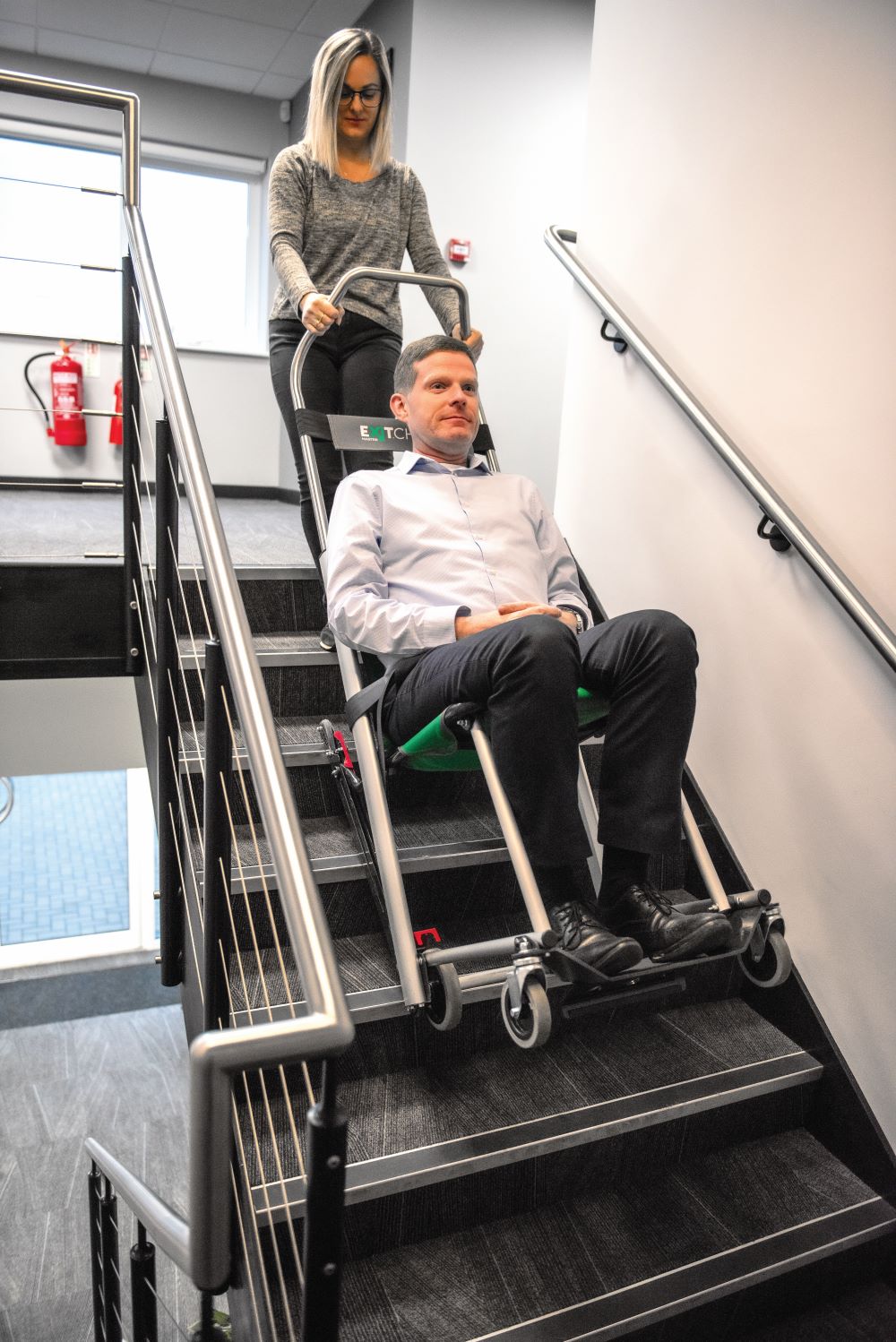 Versa evacuation chair in use